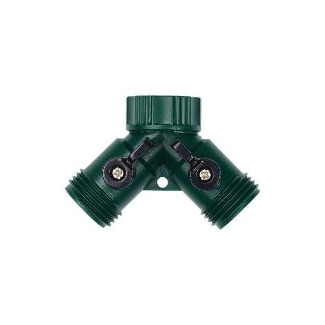 Melnor Plastic 2-Way Hose Y Shut Off Valve
