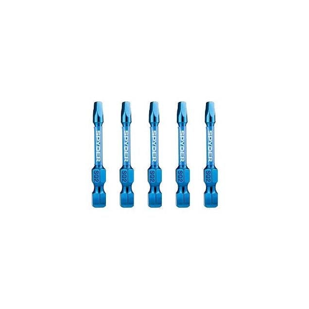 Spyder Mach-Blue 2 In. #2 Square Impact Screwdriver Bit (5-Pack)