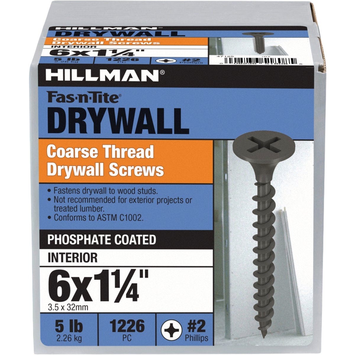 Hillman Fas-N-Tite #6 x 1-1/4 In. Phillips Coarse Thread Drywall Screw (1226-Count) Hillman Fas-N-Tite #6 x 1-1/4 In. Phillips Coarse Thread Drywall Screw (1226-Count)