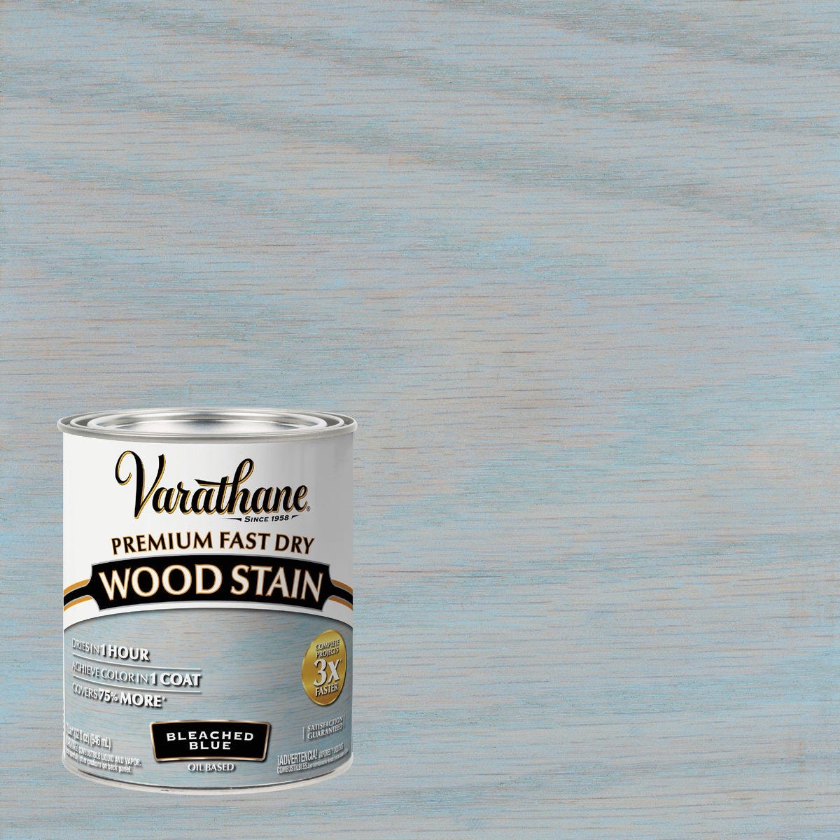 Varathane Fast Dry Bleached Blue Urethane Modified Alkyd Interior Wood Stain, 1 Qt. Varathane Fast Dry Bleached Blue Urethane Modified Alkyd Interior Wood Stain, 1 Qt.