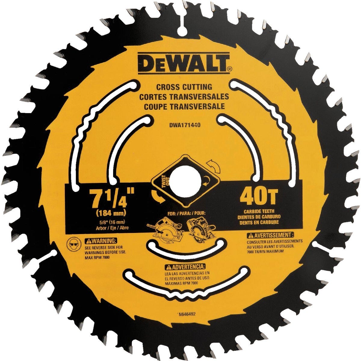 DEWALT 7-1/4 In. 40-Tooth Circular Saw Blade, Bulk