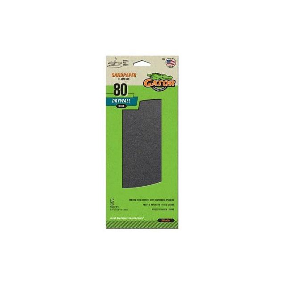 Gator Grit 4-3/8 In. x 11 In. Medium Grit Drywall Paper (5-Pack)