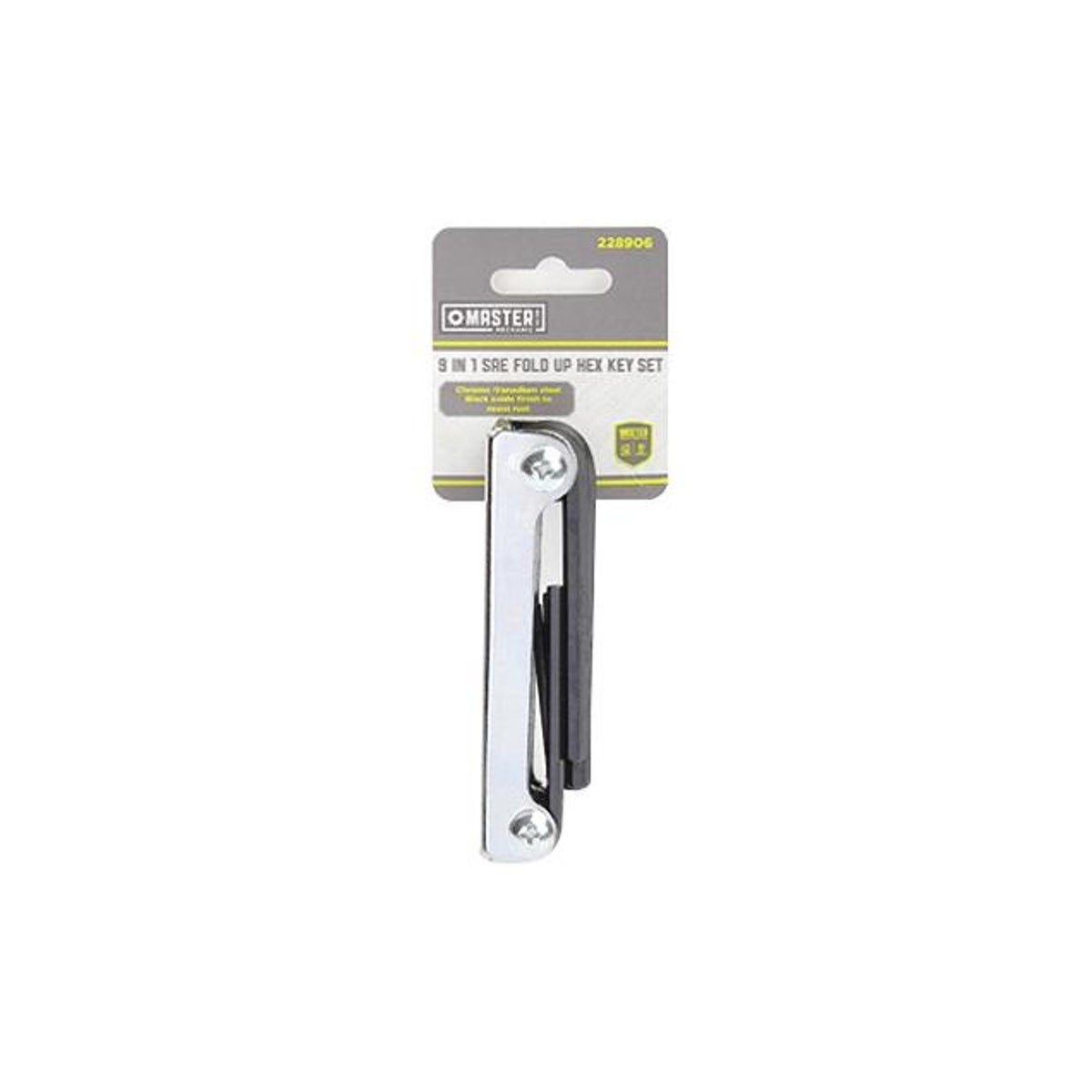 9-In-1 Fold-Up SAE Hex Key Set