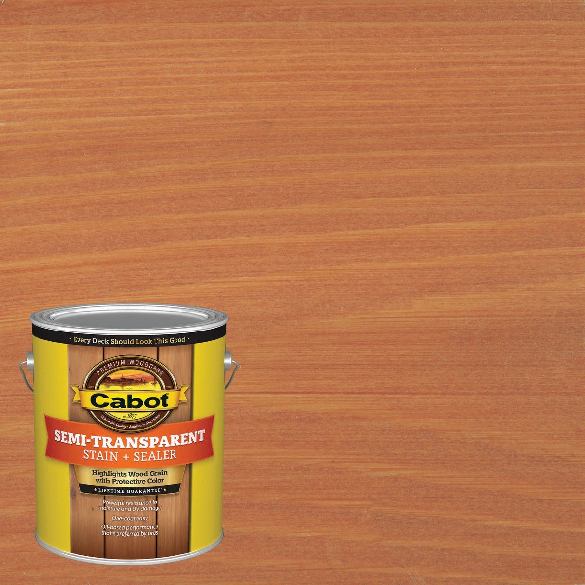 Cabot Semi-Transparent Deck & Siding Exterior Stain & Sealer, 0380 Redwood, 1 Gal.