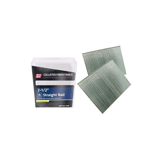 Grip-Rite 2-1/2 In. 16-Gauge Electrogalvanized Straight Collated Finish Nails (1000 Ct.) - photo 2