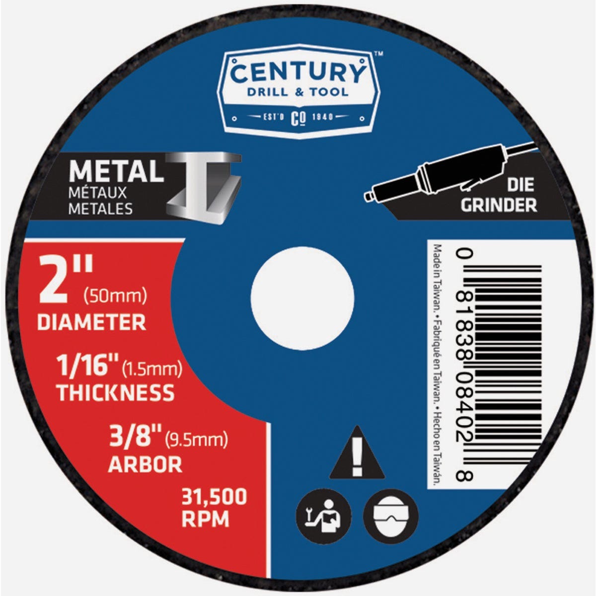 Century Drill & Tool 2 In. x 1/16 In. Thin Metal Cut-Off Wheel