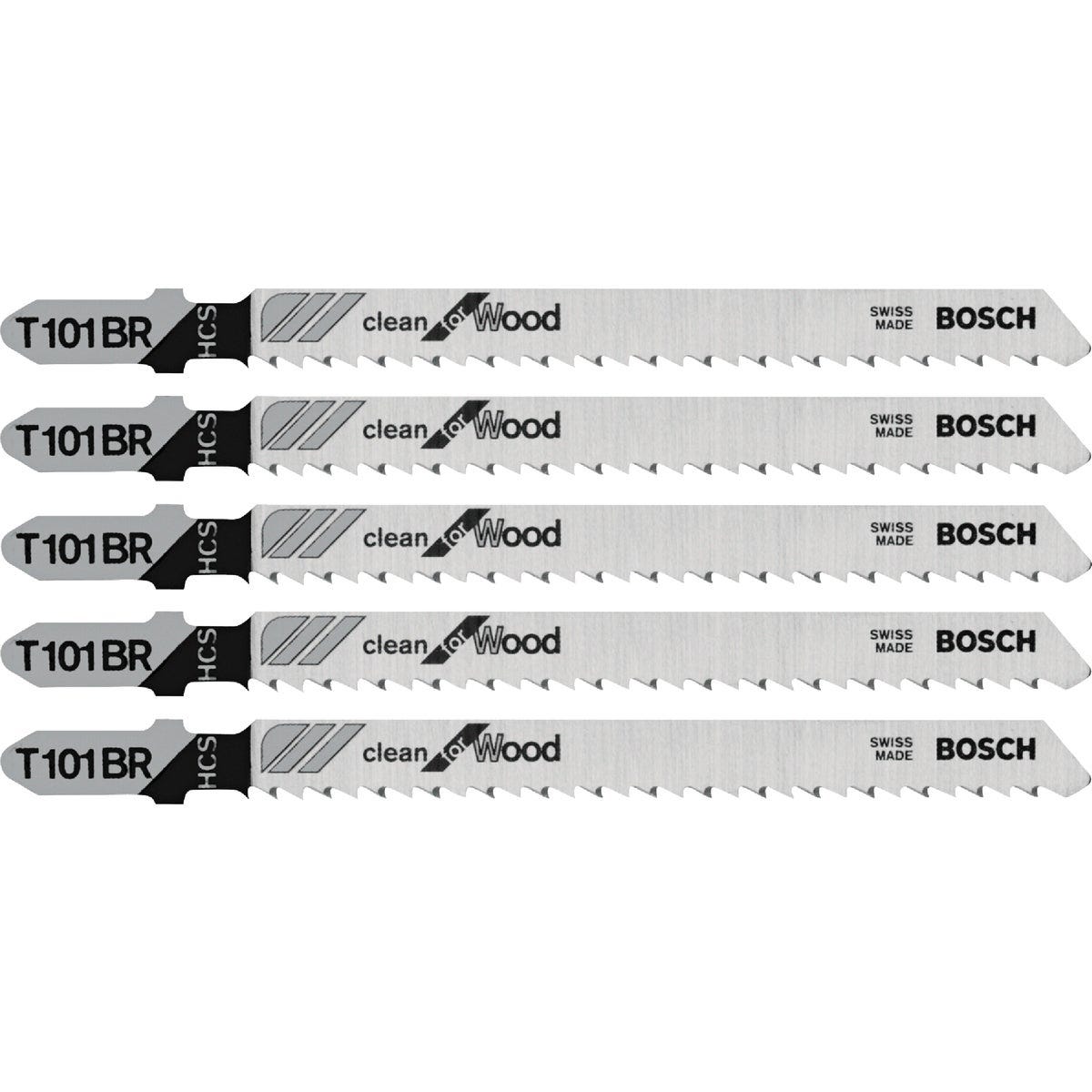 Bosch 4 In. x 10 TPI T-Shank HCS Reverse Cut Jig Saw Blade for Wood (5-Pack) Bosch 4 In. x 10 TPI T-Shank HCS Reverse Cut Jig Saw Blade for Wood (5-Pack)