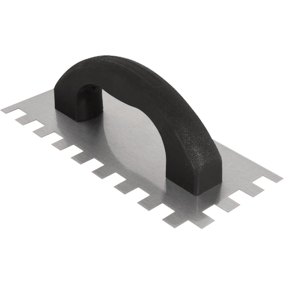 QEP 1/2 In. x 1/2 In. x 1/2 In. Steel Economy Square-Notched Trowel with D-Handle
