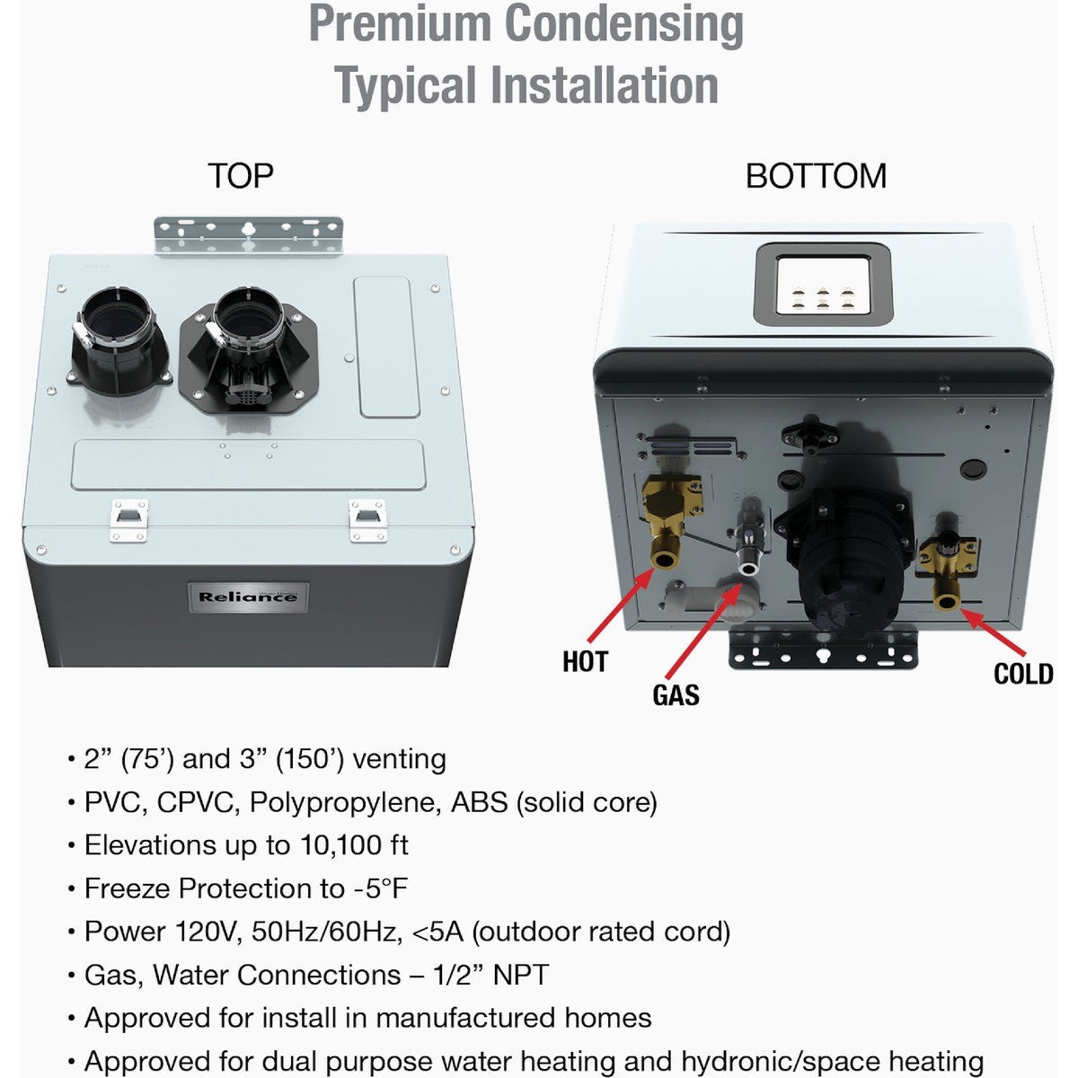 Reliance Premium Condensing 199,000 BTU Natural Gas or Propane Tankless Water Heater - photo 5 Reliance Premium Condensing 199,000 BTU Natural Gas or Propane Tankless Water Heater - photo 5