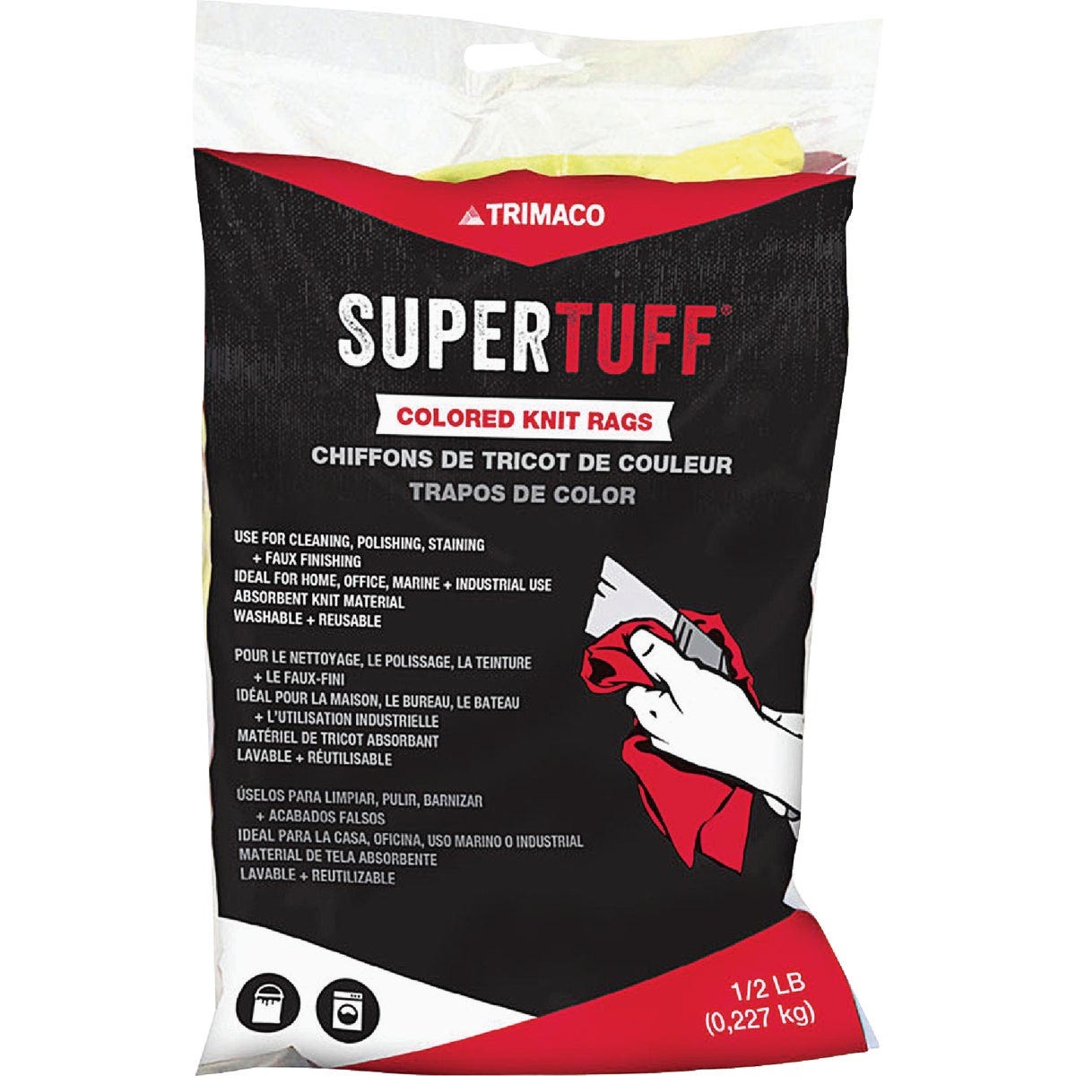 Trimaco 1/2 Lb. Colored Knit All Purpose Rags Trimaco 1/2 Lb. Colored Knit All Purpose Rags