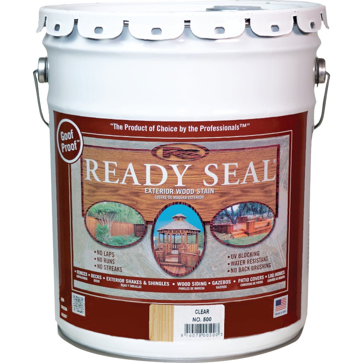 Ready Seal 500 Exterior Wood Stain and Sealer, Clear, 5 Gal. - photo 2