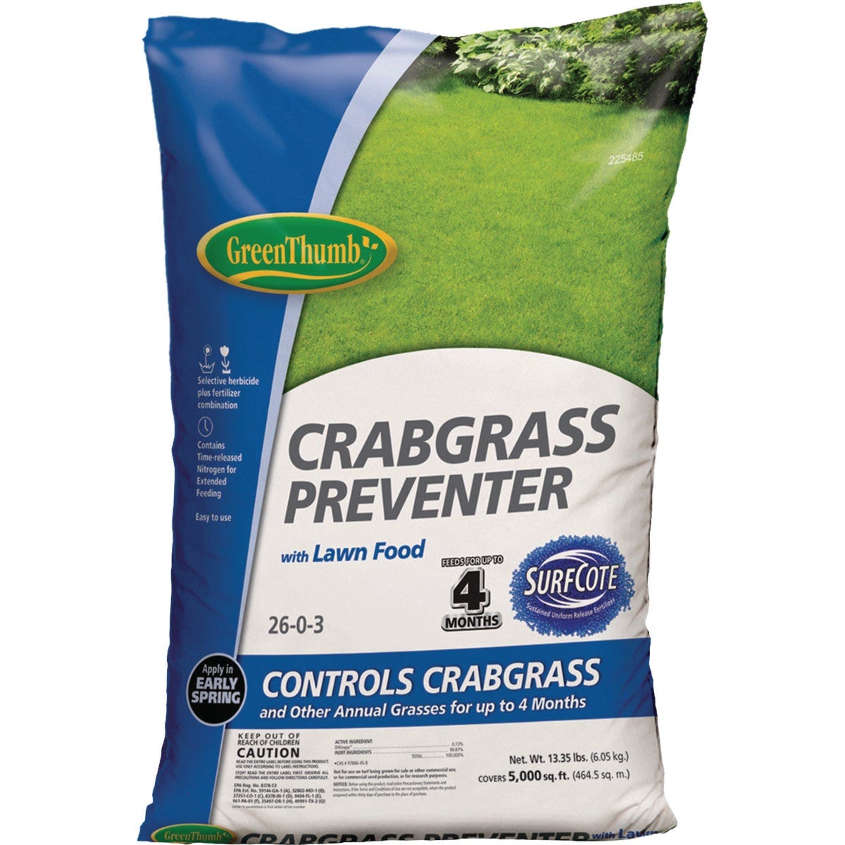 Green Thumb 13.35 Lb. 5000 Sq. Ft. 26-0-3 Crabgrass Preventer With Lawn Food