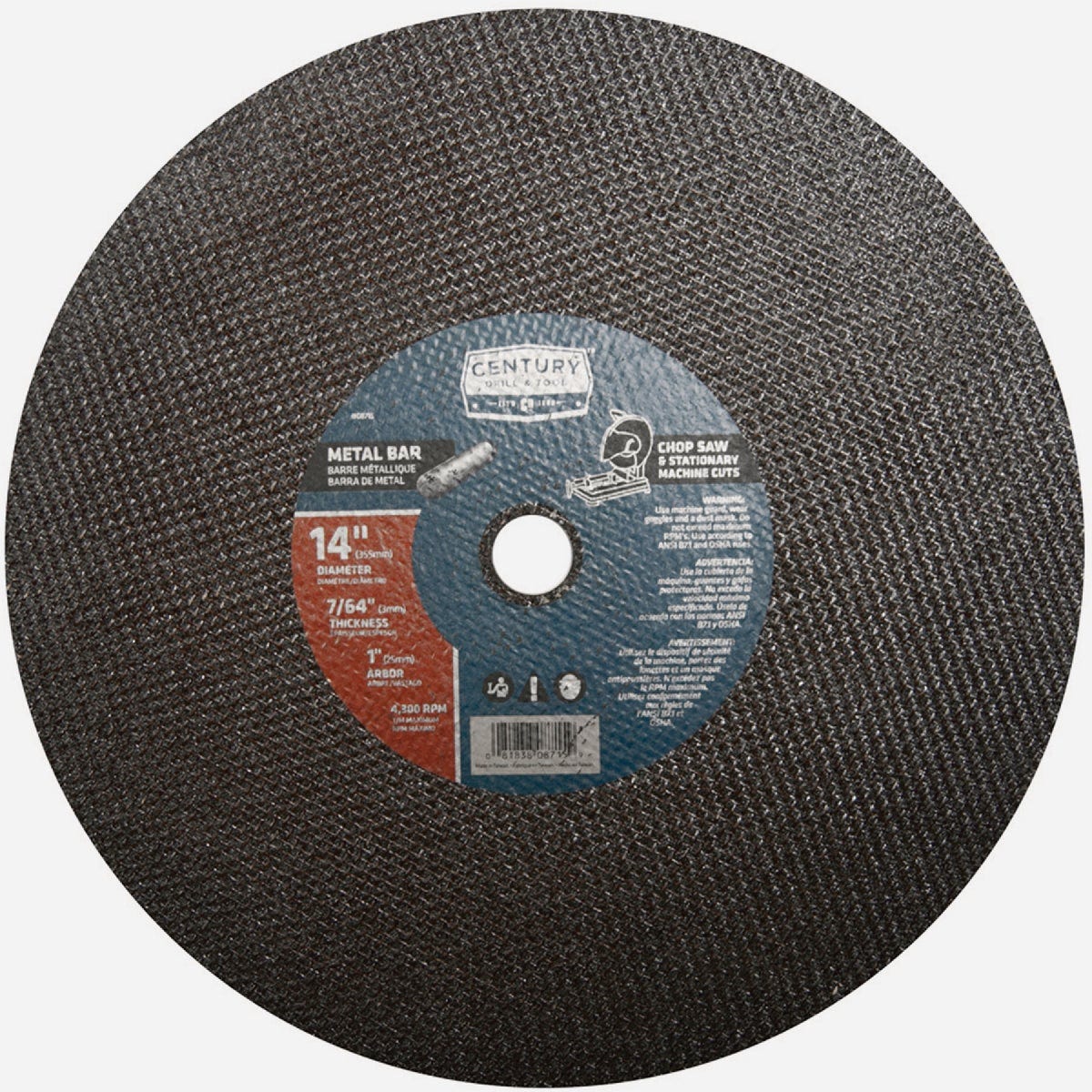 Century Drill & Tool 14 In. x 7/64 In. Abrasive Metal Cut-Off Wheel