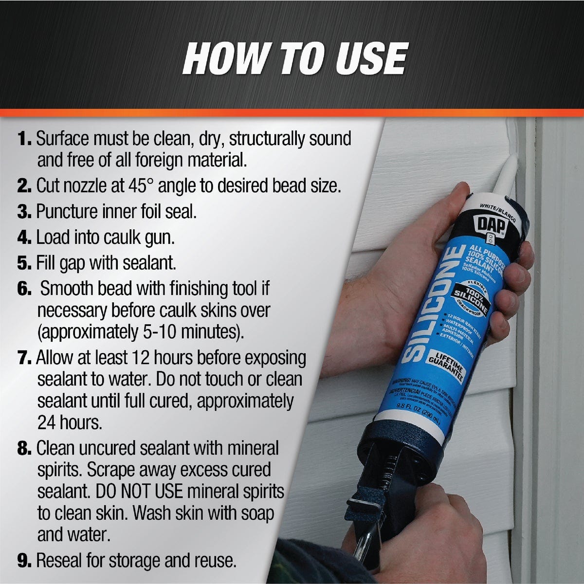 DAP 9.8 Oz. Window, Door & Siding Silicone Sealant, Clear - photo 3