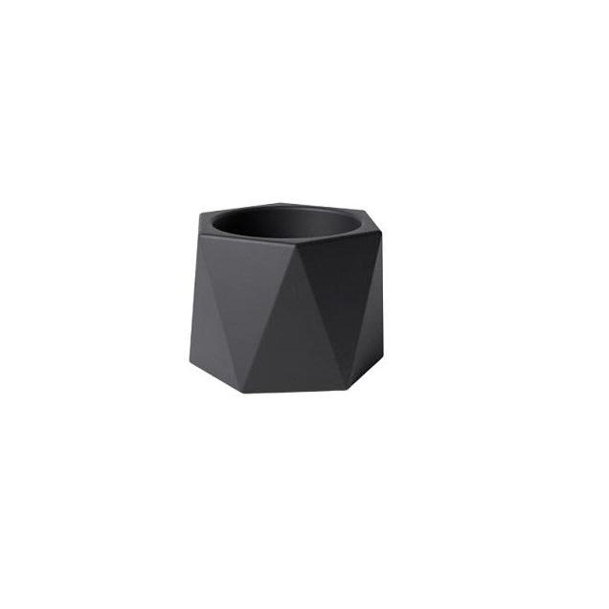Avera Products 5 In. Black Fiberglass Reinforced Cement Dodecagon Planter