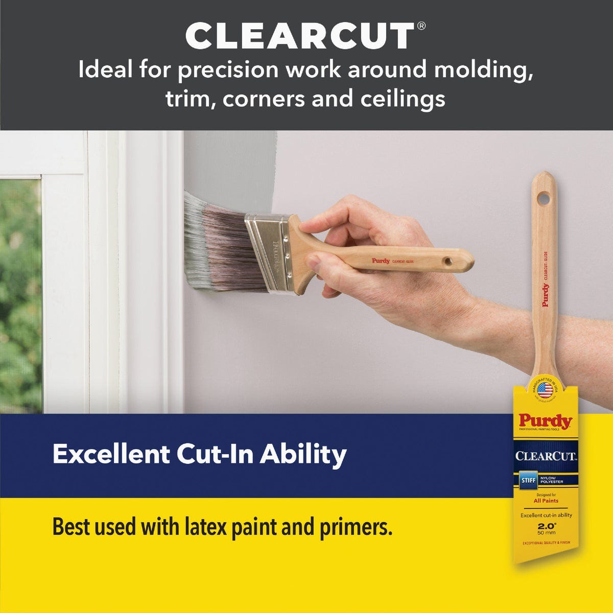 Purdy Clearcut Sprig 3 In. Flat Wall Stiff Paint Brush - photo 4 Purdy Clearcut Sprig 3 In. Flat Wall Stiff Paint Brush - photo 4