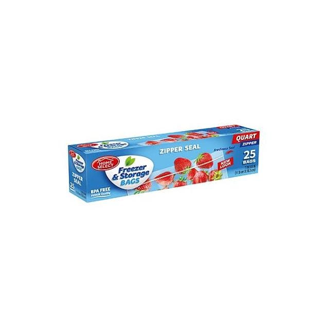 Home Select 1 Qt. Zipper Seal Freezer Bag (25-Ct.) Home Select 1 Qt. Zipper Seal Freezer Bag (25-Ct.)