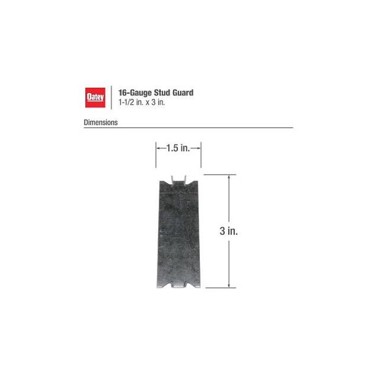 Oatey 1-1/2 x 3 In. 16 ga Self-Nailing Stud Guard - photo 3