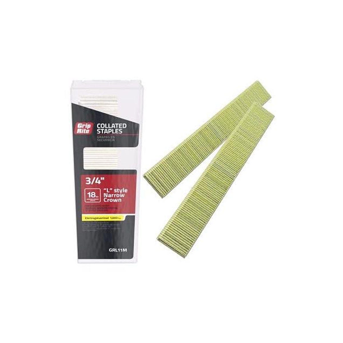 Grip-Rite 1000-Pack 3/4 In. 18-Gauge Steel Collated Narrow Crown ...