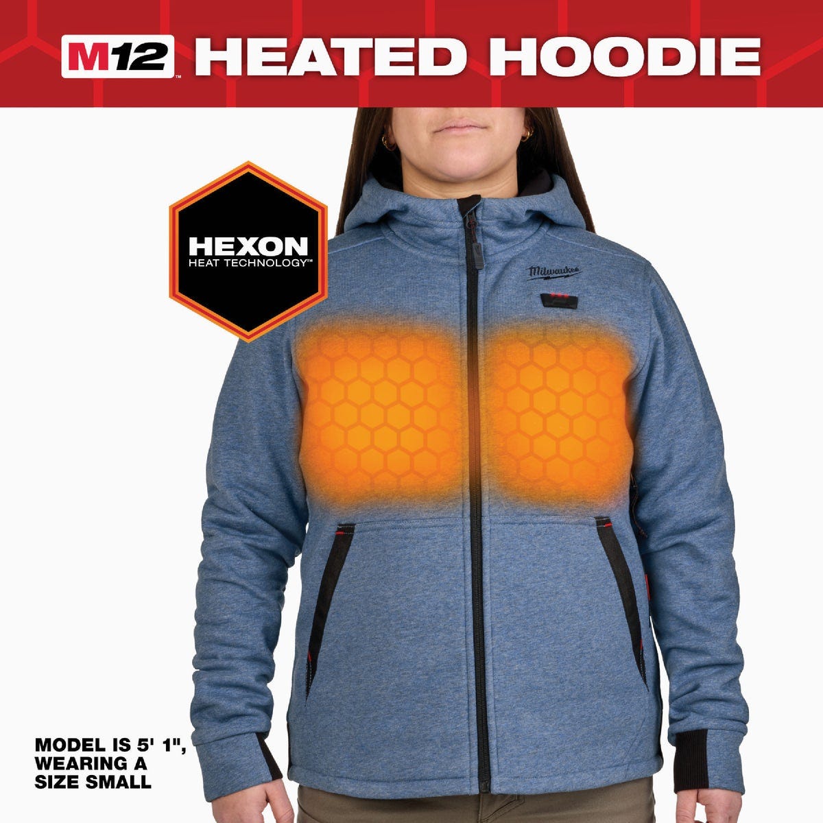 Milwaukee M12 Women's Medium Blue Full-Zip Heated Hoodie Kit - photo 6 Milwaukee M12 Women's Medium Blue Full-Zip Heated Hoodie Kit - photo 6
