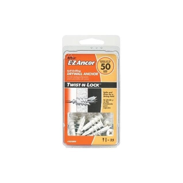 EZ Ancor 25-Pack Self-Drilling Plastic Drywall Anchors EZ Ancor 25-Pack Self-Drilling Plastic Drywall Anchors