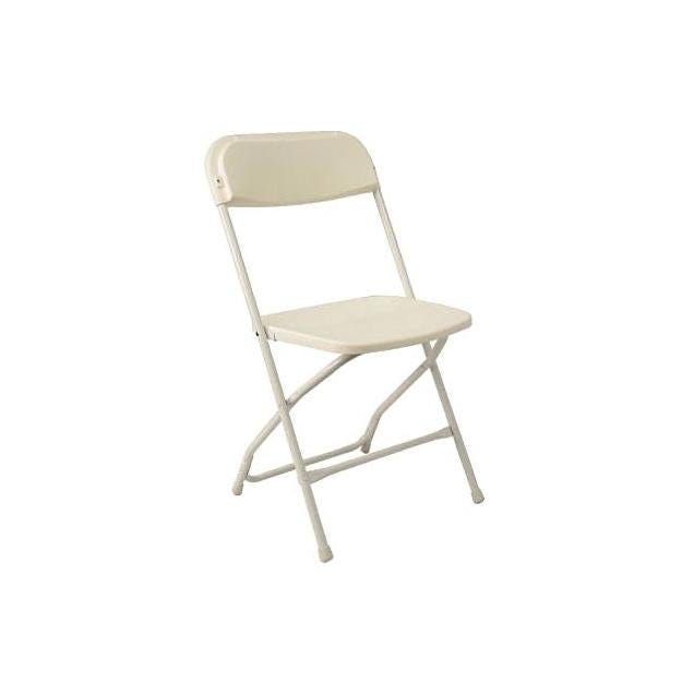 Pre Sales Inc. White Plastic Metal Frame Folding Chair Pre Sales Inc. White Plastic Metal Frame Folding Chair
