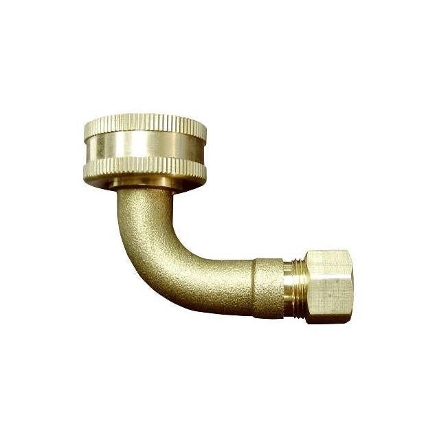 Homewerks Worldwide 3/8 In. Male Compression x 3/4 In. FGHT Brass Elbow, for Whirlpool Dishwasher