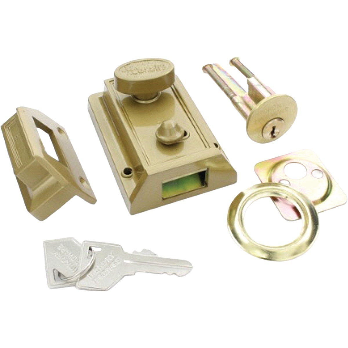 First Watch Security Brass Night Latch with Locking Cylinder - photo 2 First Watch Security Brass Night Latch with Locking Cylinder - photo 2