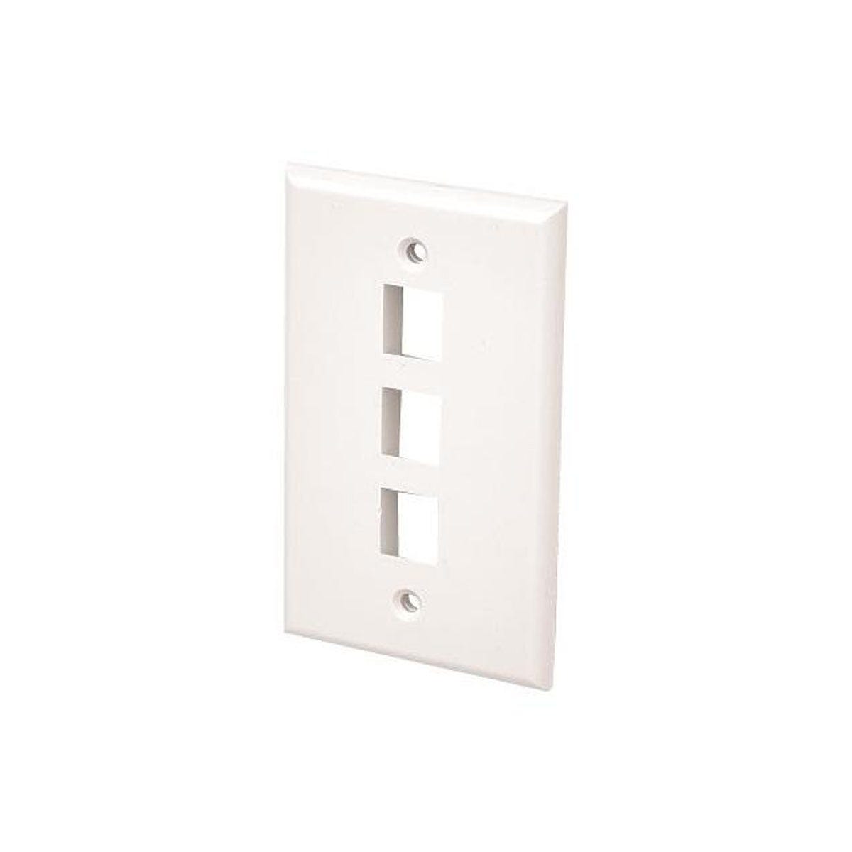 RCA White 3-Port Wall Plate
