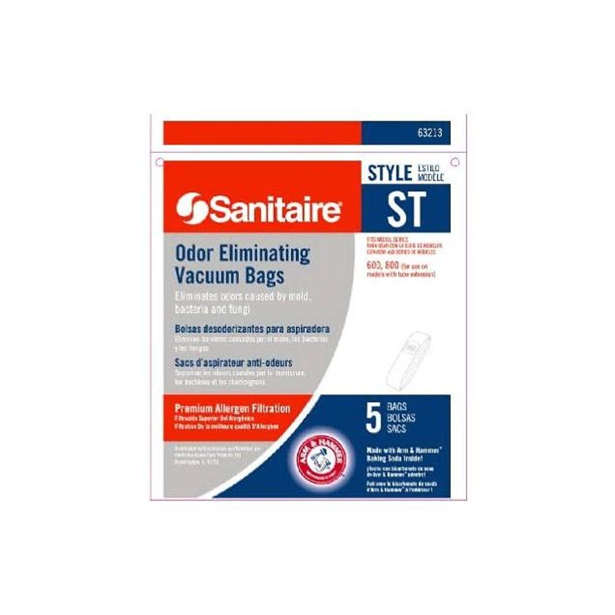 Sanitaire Odor-Eliminating Vacuum Cleaner Bags, ST Style (5-Pack) Sanitaire Odor-Eliminating Vacuum Cleaner Bags, ST Style (5-Pack)