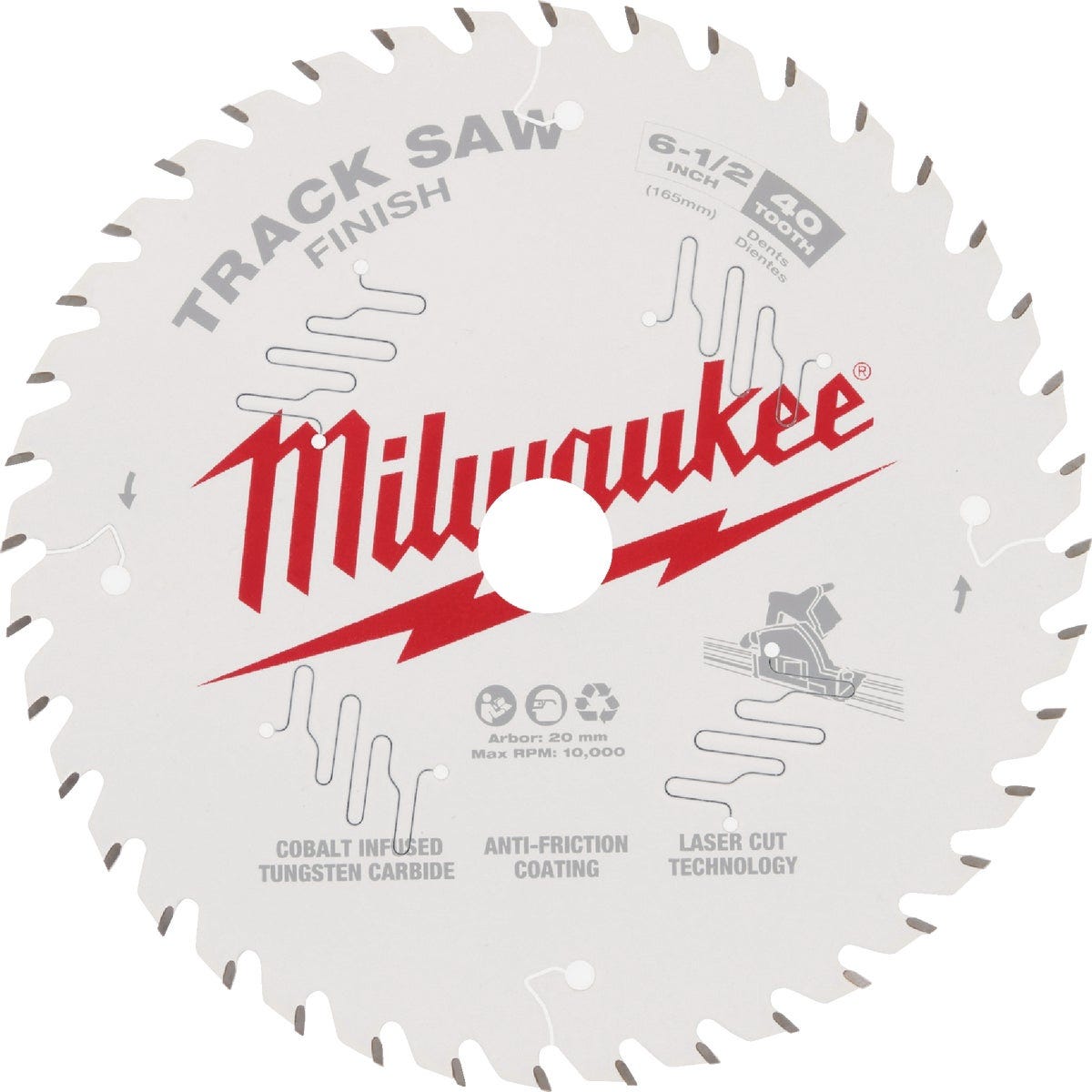 Milwaukee 6-1/2 In. 40-Tooth Finish Track Saw Blade Milwaukee 6-1/2 In. 40-Tooth Finish Track Saw Blade