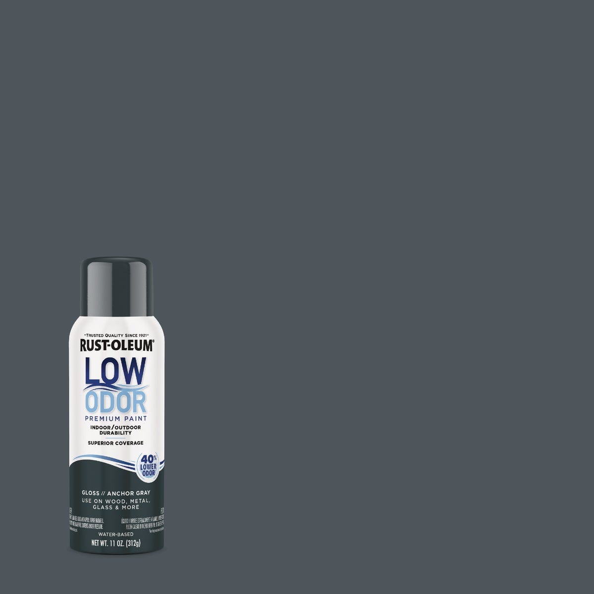 Rust-Oleum Low Odor Water-Based 11 Oz. Gloss Spray Paint, Anchor Gray