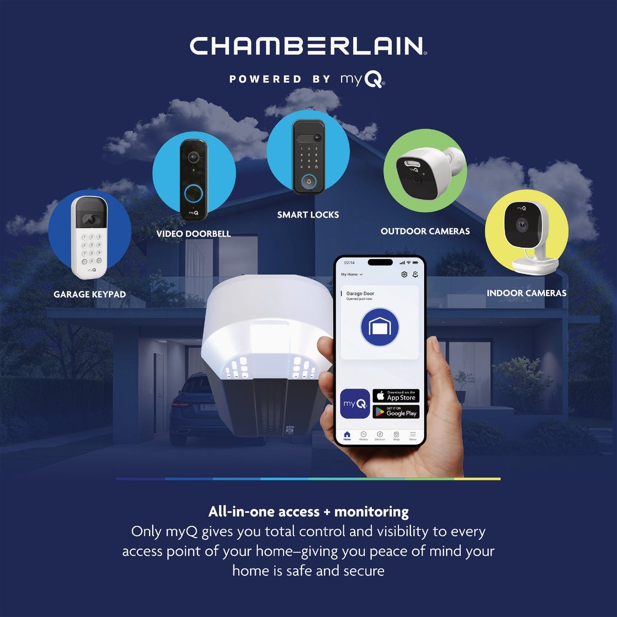 Chamberlain C1000 1/2 HP Chain Drive Smart Garage Door Opener - photo 4