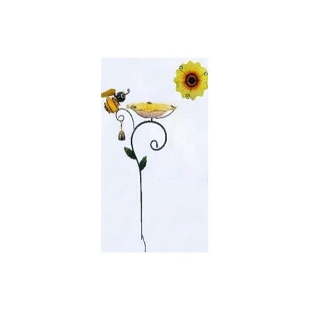 Moonrays 35 In. Metal & Glass Solar LED Bird Feeder Stick Light