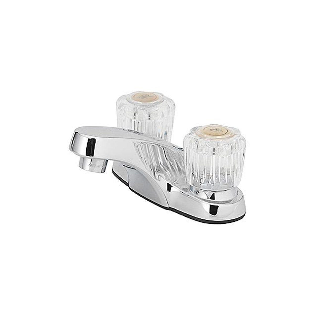 HomePointe 2-Handle Acrylic Chrome Bathroom Faucet Without Pop-up