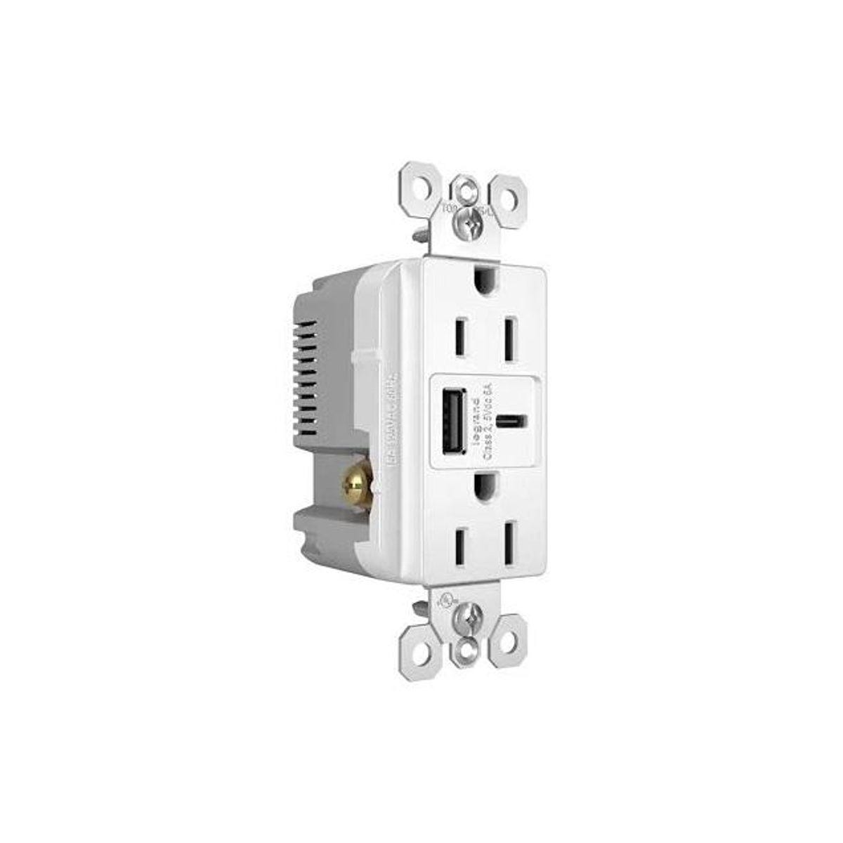 Legrand Pass & Seymour 15A 6A Type A/C USB In-Wall Charger Duplex Outlet, White - photo 4 Legrand Pass & Seymour 15A 6A Type A/C USB In-Wall Charger Duplex Outlet, White - photo 4