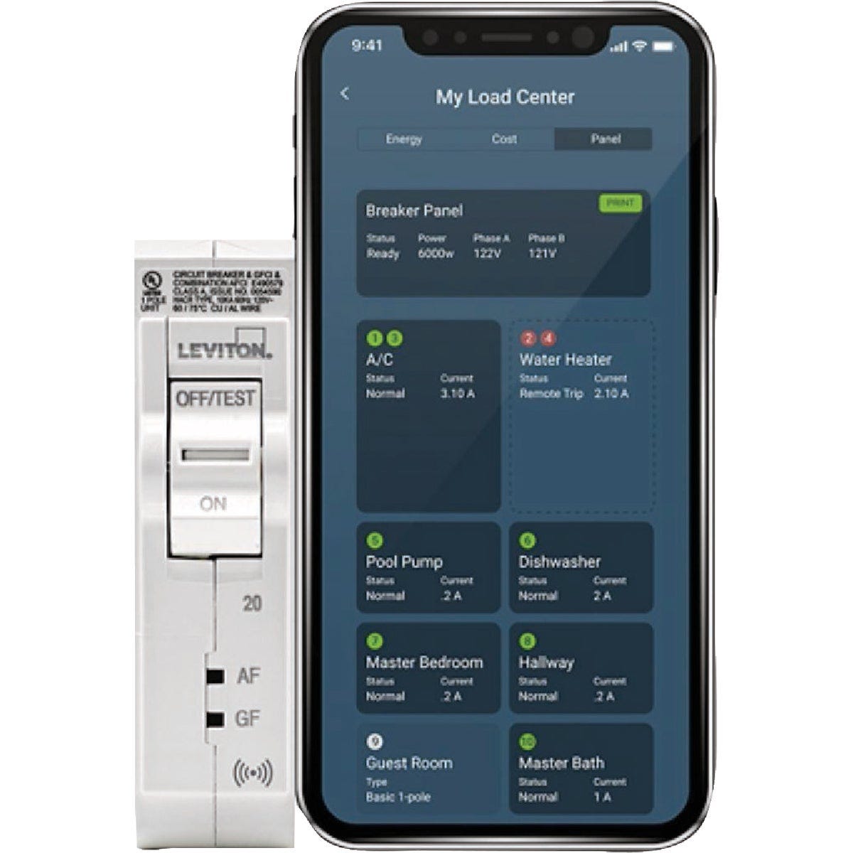 Leviton 2nd Gen Smart 20A 1-Pole Circuit Breaker Leviton 2nd Gen Smart 20A 1-Pole Circuit Breaker
