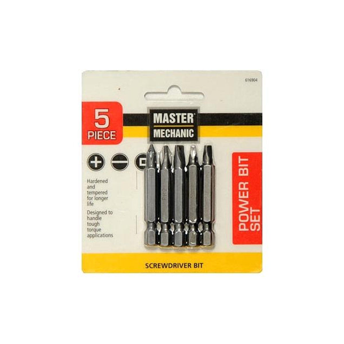 Master Mechanic Power Screwdriver Bit Set (5-Piece)
