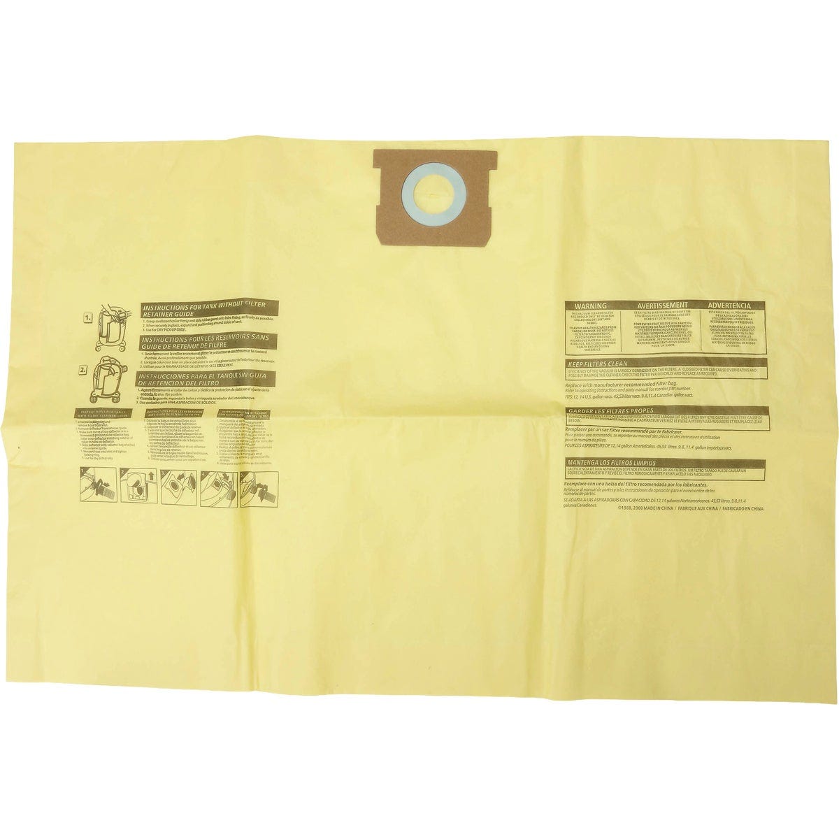 Vacmaster 12 Gal. to 16 Gal. Wet/Dry Vacuum High Efficiency Dust Filter Bag (3-Pack) - photo 3 Vacmaster 12 Gal. to 16 Gal. Wet/Dry Vacuum High Efficiency Dust Filter Bag (3-Pack) - photo 3