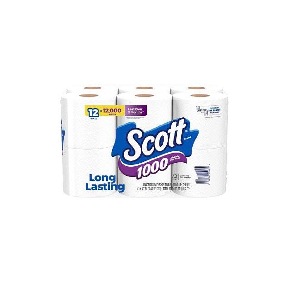 Scott 12-Pack 1-Ply White Bath Tissue