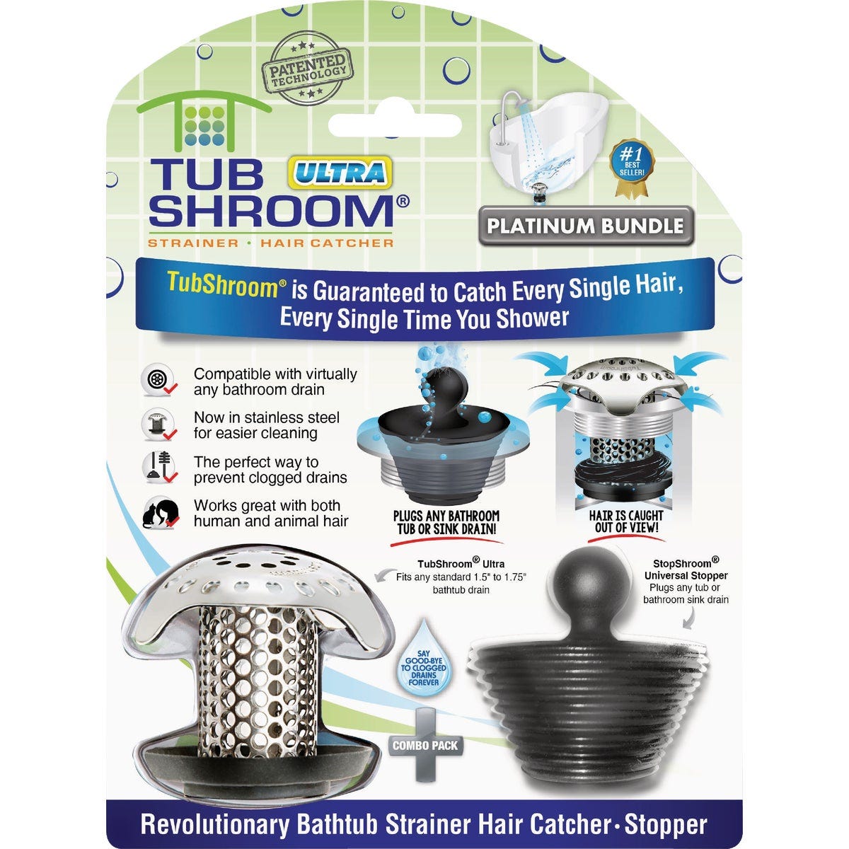TubShroom Ultra Edition 1.5 In. Chrome Stainless Steel Hair Catcher - photo 2 TubShroom Ultra Edition 1.5 In. Chrome Stainless Steel Hair Catcher - photo 2