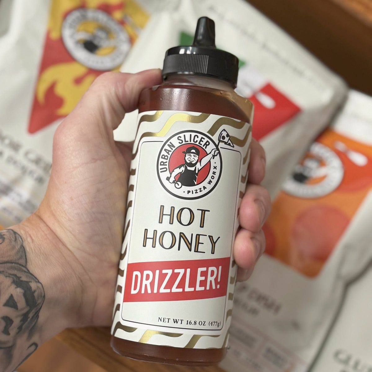Urban Slicer Pizza Worx 16.8 Oz. Hot Honey Drizzler - photo 4