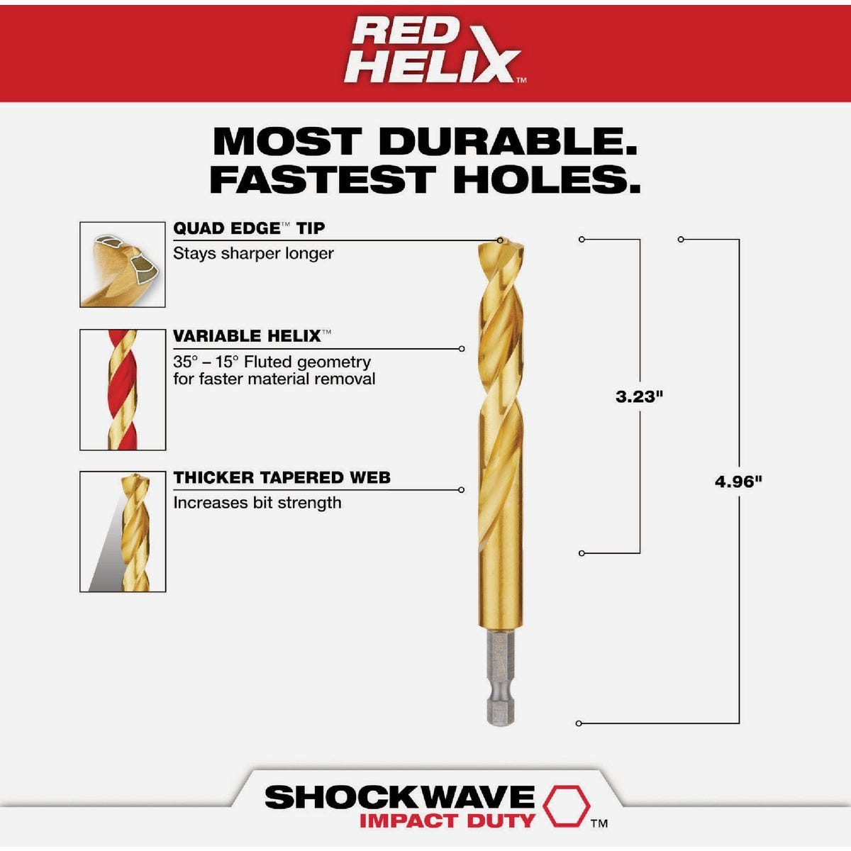 Milwaukee SHOCKWAVE Impact Duty 29/64 In. Titanium Hex Shank Drill Bit - photo 2