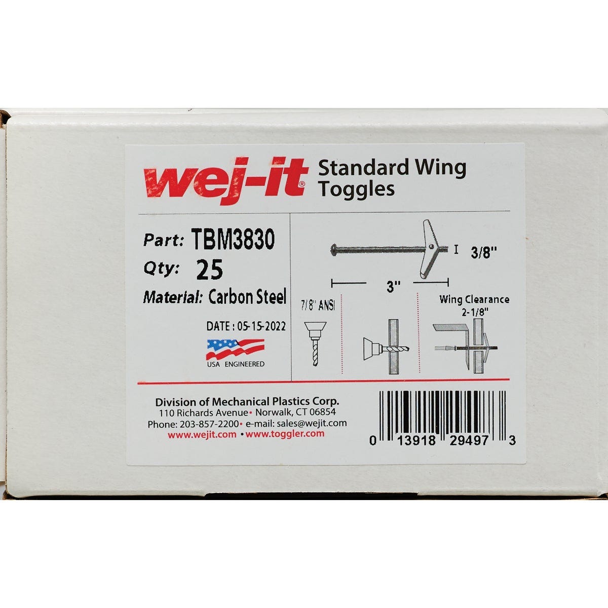 Wej-it 3/8 In. x 3 In. Mushroom-Head Wing Toggle Bolt Anchor (25-Count) - photo 2 Wej-it 3/8 In. x 3 In. Mushroom-Head Wing Toggle Bolt Anchor (25-Count) - photo 2