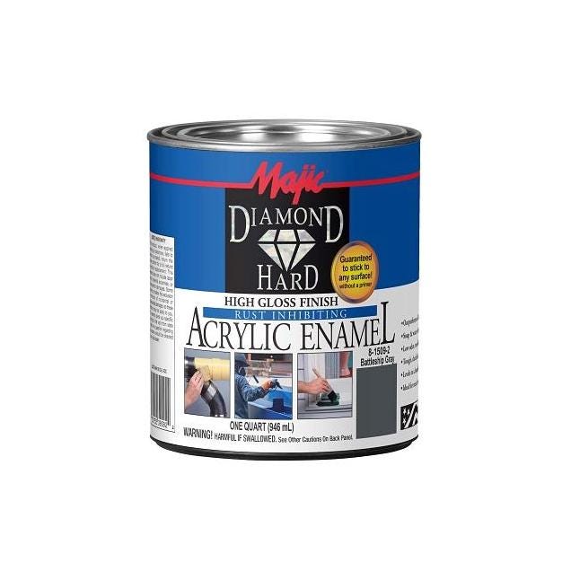 Majic Diamondhard Anti-Rust Acrylic Enamel Paint, High Gloss Battleship Gray, 1 Qt. Majic Diamondhard Anti-Rust Acrylic Enamel Paint, High Gloss Battleship Gray, 1 Qt.