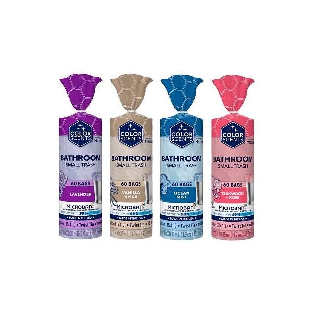 Color Scents 60-Ct. 4-Gal. Small Trash Bag