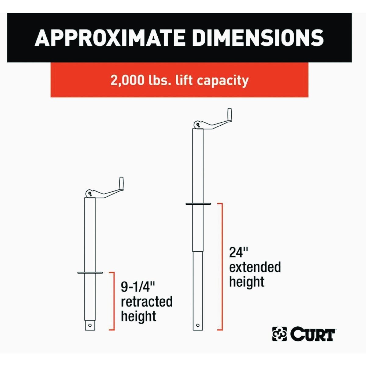 Curt 2000 Lb. A-Frame Jack With Top Handle, 15 In. Travel - photo 3 Curt 2000 Lb. A-Frame Jack With Top Handle, 15 In. Travel - photo 3