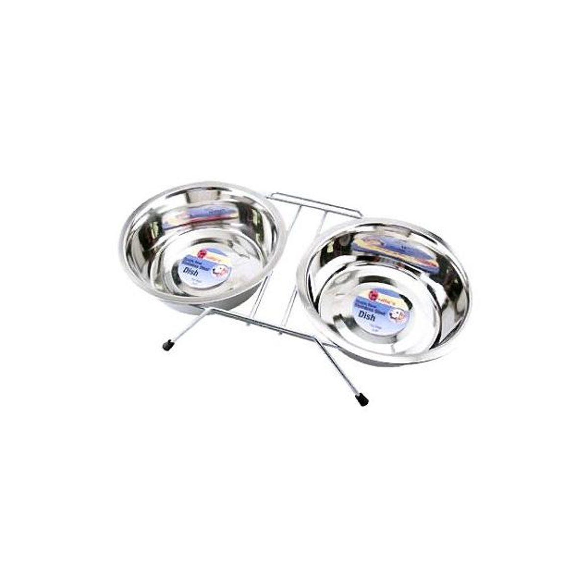 Westminister 1.5 Qt. Stainless Steel Double Diner Pet Bowl Westminister 1.5 Qt. Stainless Steel Double Diner Pet Bowl