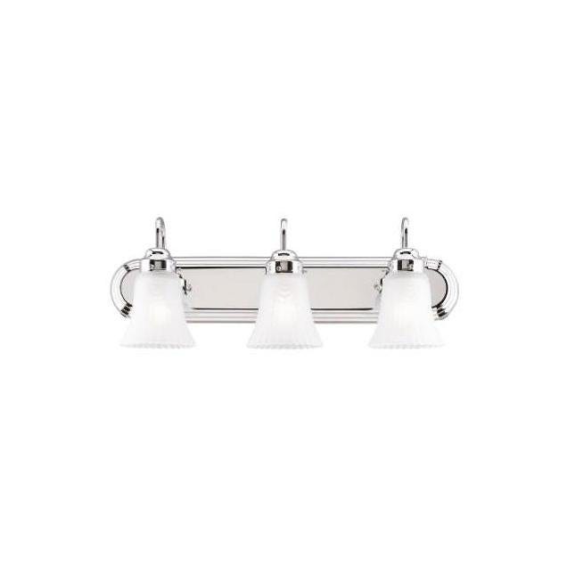 Westinghouse 3-Light Chrome/Frosted Pleated Glass Wall Light Fixture Westinghouse 3-Light Chrome/Frosted Pleated Glass Wall Light Fixture