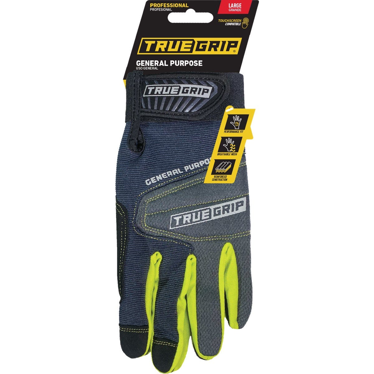 True Grip Men's Large General Purpose Work Gloves True Grip Men's Large General Purpose Work Gloves